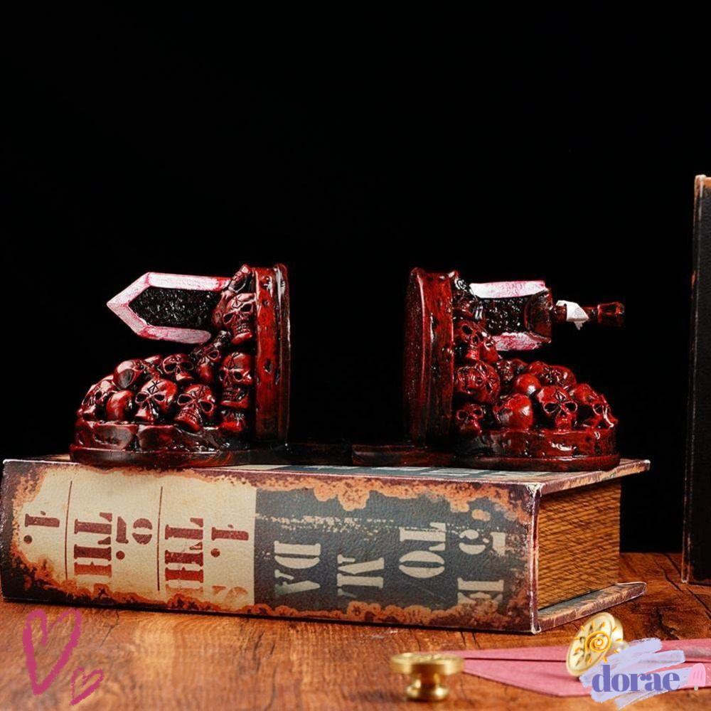 DORAE Furious Dragon Slayer Bookend, Craft Non-slip Berserk Bookends, เรซินที่ไม่ซ้ํากันฐานทนทาน Dra