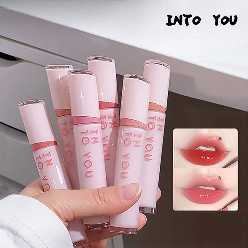 INTO YOU Lip Glaze Xinmu และ You/Mirror Lip Gloss ลิปสติกผู้หญิงยาวนาน Moisturizing Light Mirror Lip