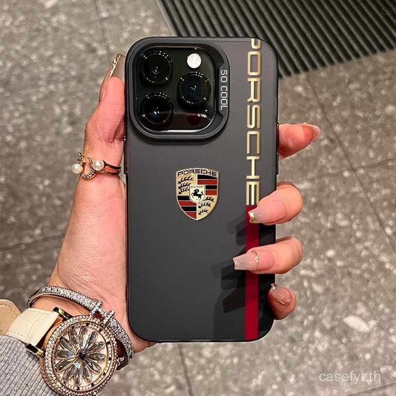 เคสโทรศัพท์เทรนด์ยืดหยุ่นรถสปอร์ตโลโก้หรูหราเหมาะสําหรับiPhone 17 16 15 promax 17promax 16pro 11promax 12 13 14 pro max 12pro 14plus 15plus Shock-Resistantป้องกันกรณี