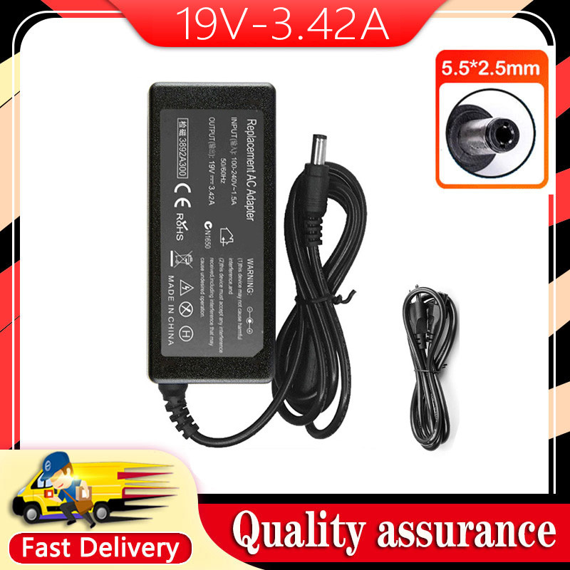 ใหม่ 19V 3.42A 65W 5.5*2.5 มม.อะแดปเตอร์ AC สําหรับ AOC I2779VH P2779VC Q2781PQ LCD Monitor Charger