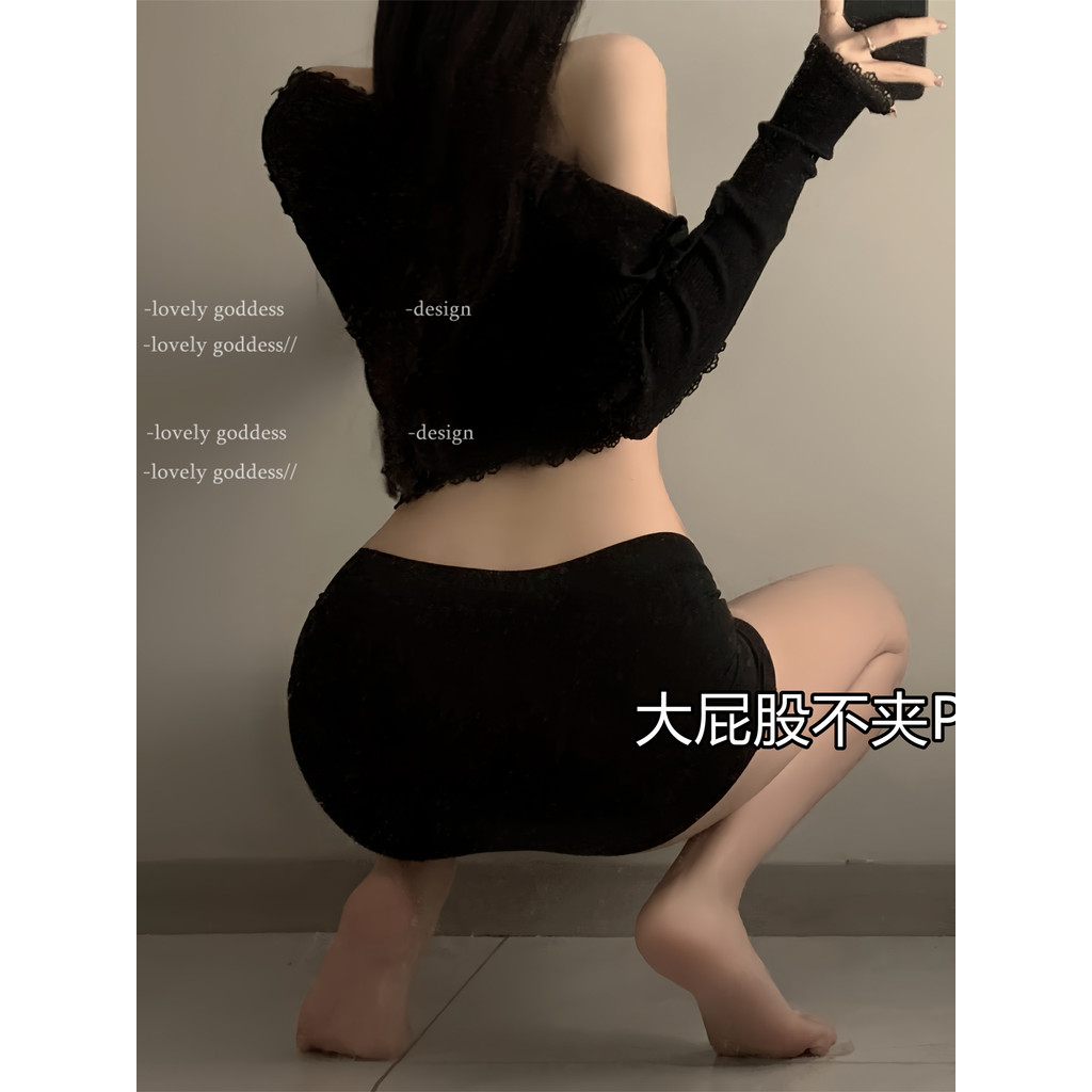 ใหม่ {} Gentle Desire Tea * Boxer Ice Silk Seamless Lace Boxer Briefs กางเกงขาสั้นเพื่อความปลอดภัยขอ