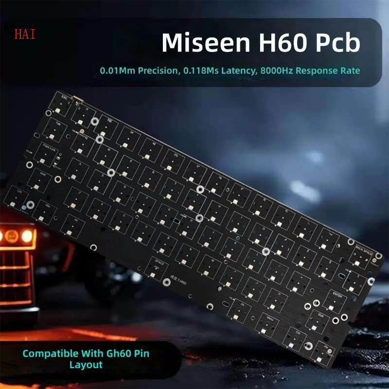 HAI H60 คีย์บอร์ด DIY อัพเกรดชุดเพลาแม่เหล็ก PCB และโฟมปรับเสียง