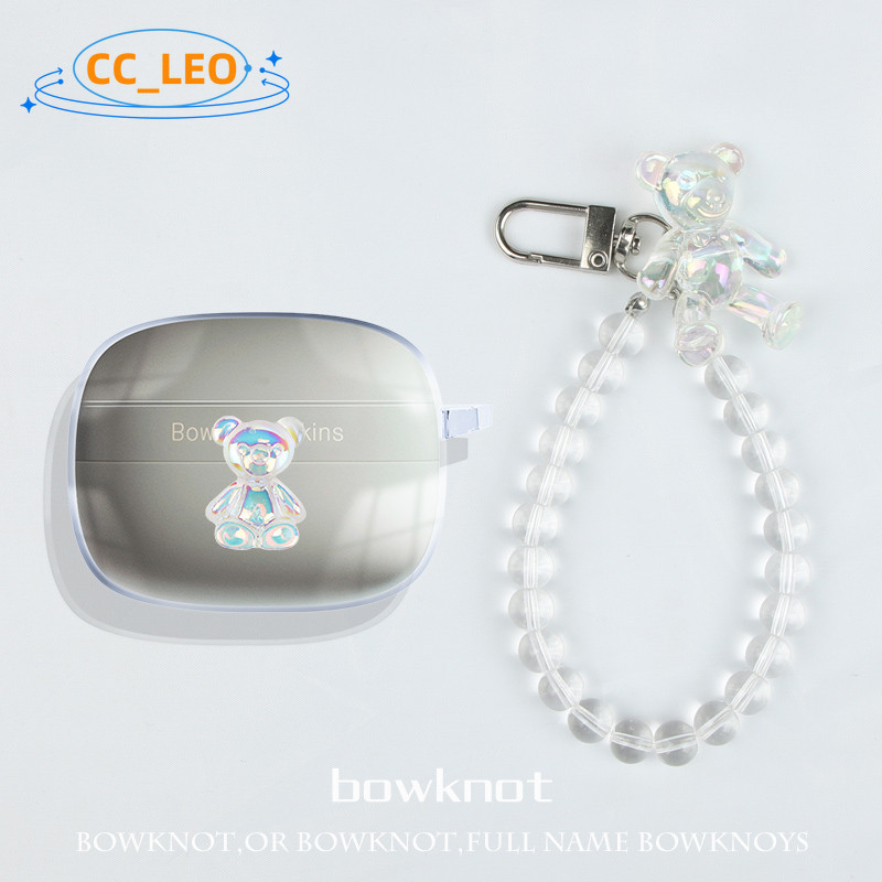 for Bowers & Wilkins PI8 Case Cartoon Bow Transparent Soft Shell Cute Bracelet Metal Pendant Suitabl
