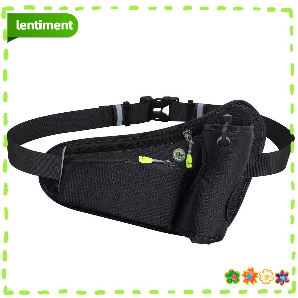 LENTIMENT Running Belt, Water Bottle Holder Adjustable Sports Hydration Belt, Outdoor Mountaineering