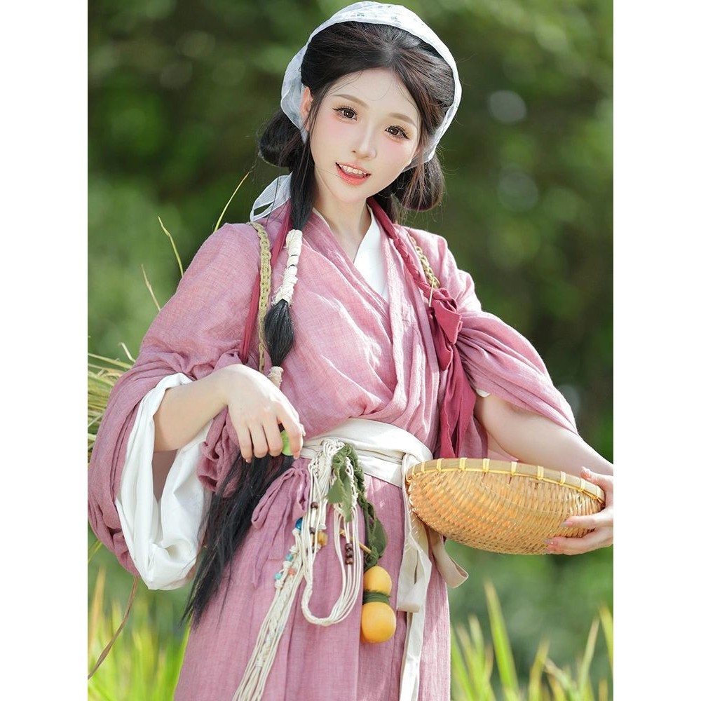 Zixuan Placket Hanfu สไตล์โบราณสำหรับเด็กและผู้ใหญ่ ออกแบบเหมือนภาพวาดชนบท