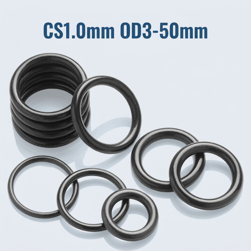 CS1.0mm แหวนยางซีล O-ring O-ring OD3-50mm แหวนซีลน้ํามันไนไตรล์ปะเก็นสีดํากันน้ําและทนอุณหภูมิสูง112