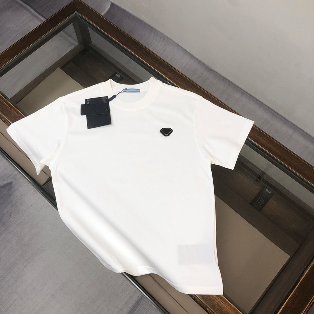 BOV4 PR PA Summer new style short-sleeve round-neck shirt with triangle logo T Shirt Male Heavyweigh