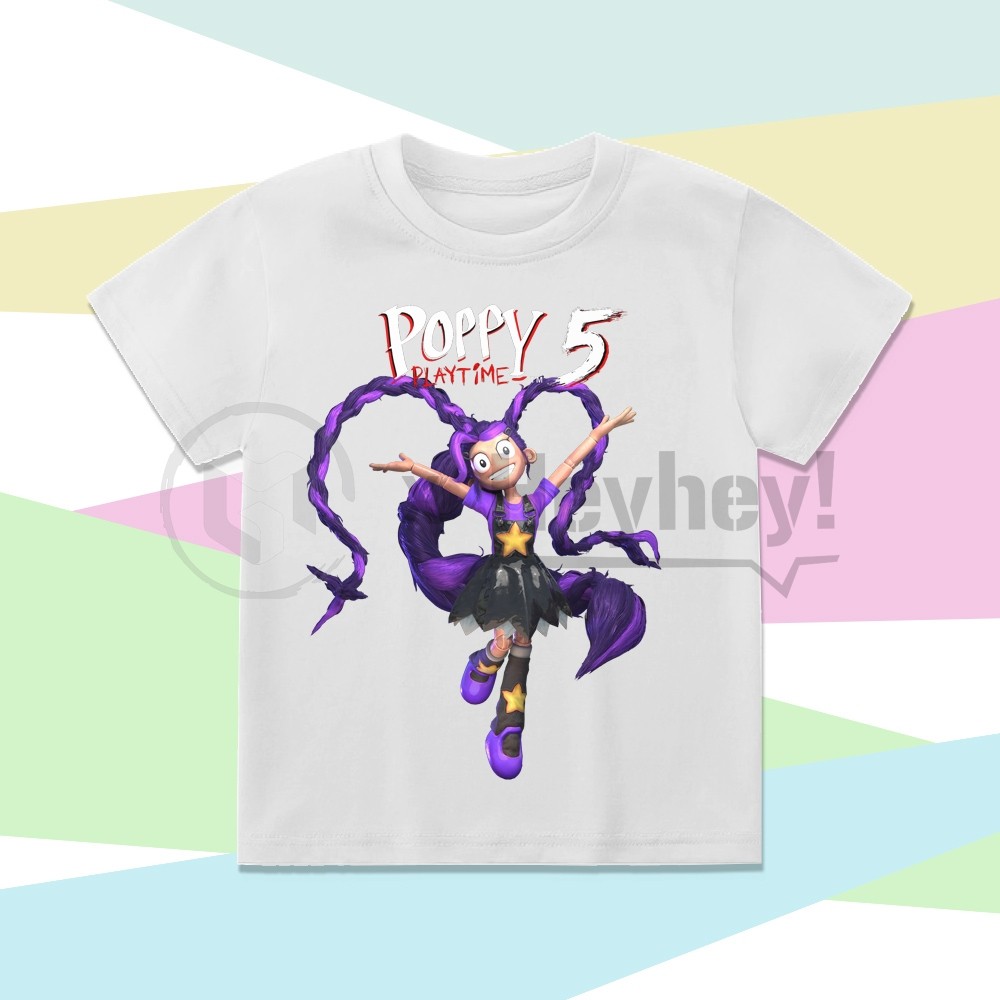 เสื้อยืดเด็กด้านบนกับ lily lovebraids poppy playtime chapter 5 motif