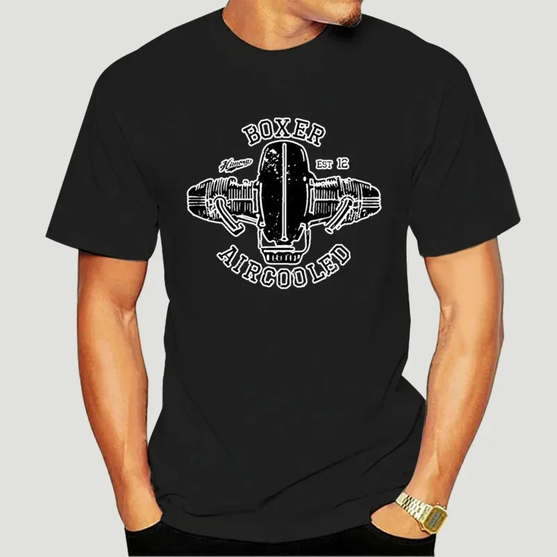 เสื้อยืดคอตตอนเยอรมันลาย BOXER AIRCOOLED สำหรับรถมอเตอร์ไซค์ R100 R80 R65 R nineT nine T Scrambler ร