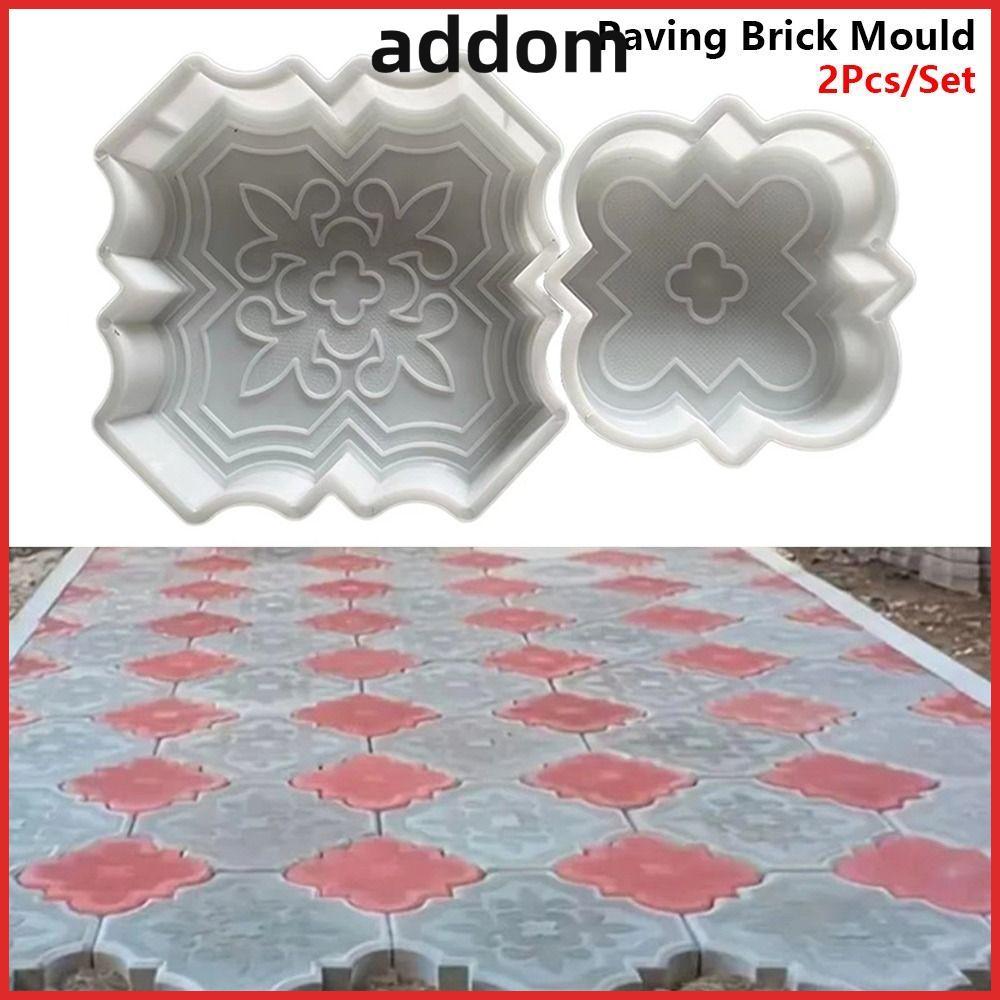 ADDOM 2 ชิ้น/เซ็ต Paving อิฐ Mould, 30 ซม.พลาสติก Stepping Stone Paver, ทนทานนํากลับมาใช้ใหม่ดอกไม้ใหญ่ DIY คอนกรีต Path Maker แม่พิมพ์สําหรับสนามหญ้า Patio Yard Garden