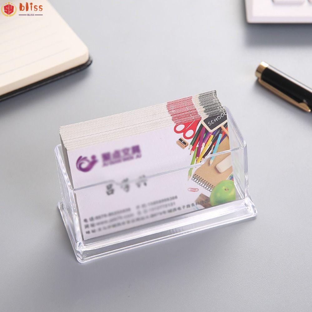BLLISS Business Card , Transparent Location Card Organizer Desktop Shelf Box, Acrylic High Quality C
