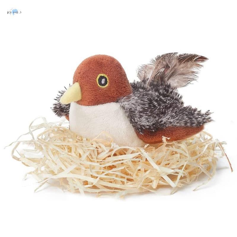 ของเล่นแมว Interactive ชาร์จ Flapping Bird Sparrow, ลูกแมวของเล่นออกกําลังกายเหมือนจริง