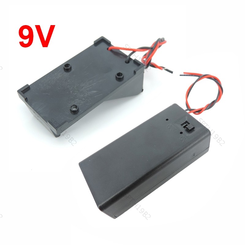 9 Volt Box Pack Power Toggle Black 9V Battery Holder พร้อมสวิตช์เปิด/ปิดหรือไม่มีฝาครอบ TH19B2