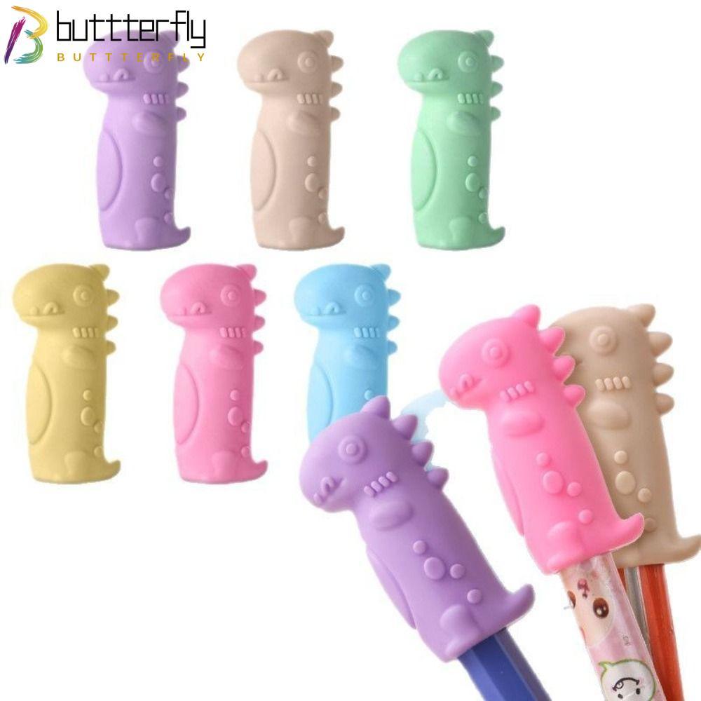 BUTTTERFLY 10 ชิ้นดินสอ Nib ฝาครอบป้องกัน, 2 in 1 Correction เครื่องเขียนยางลบ, การ์ตูนแมวรูปร่างดินสอ Extender นักเรียนของขวัญ