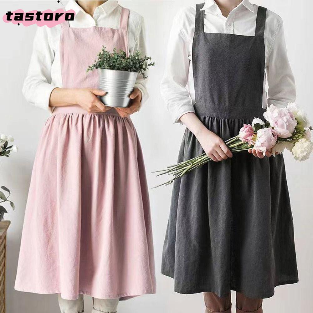 ผ้ากันเปื้อนผ้าลินิน ASTORO, ผ้ากันเปื้อน Nordic Florist สไตล์เกาหลี, ชุดทํางานผ้าฝ้าย