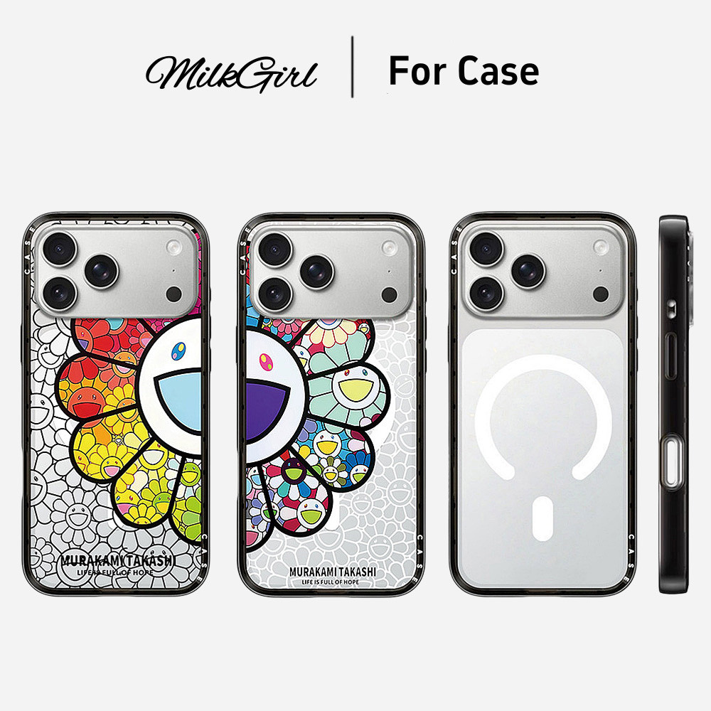 สไตล์ใหม่แม่เหล็กครึ่งยิ้มดอกทานตะวันอะคริลิคเคสโทรศัพท์สําหรับ ไอโฟน 17 มือโปร สูงสุด 17 อากาศ 16 บวก 15 14 13 12 กันกระแทกป้องกันปลอก