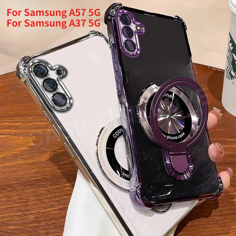 เคสโทรศัพท์สําหรับ Samsung Galaxy A57 A37 A17 A37 A27 A36 A26 A16 A56 LTE 4G 5G 2026 CD Bracket เคสโทรศัพท์ซิลิโคนสี่มุมถุงลมนิรภัยกันกระแทกปลอกโทรศัพท์ฝาหลัง