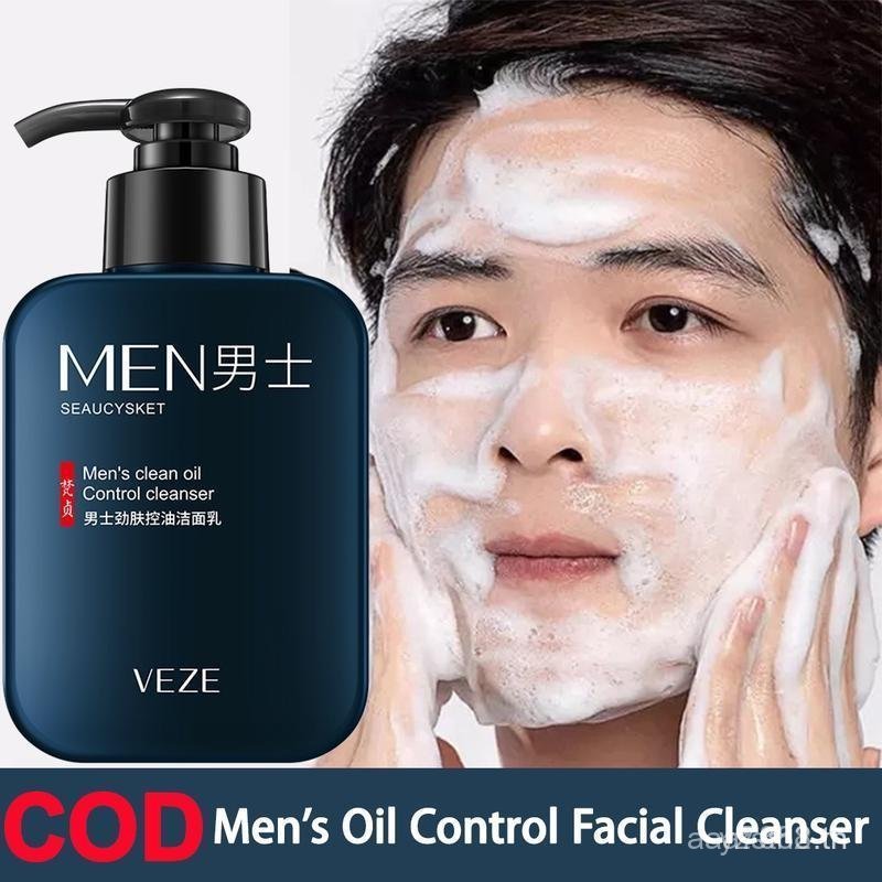 จัดส่งในพื้นที่ Men Cleanser Oil Control Facial Cleanser สําหรับ Blackhead Face Cleaning Hydrating M