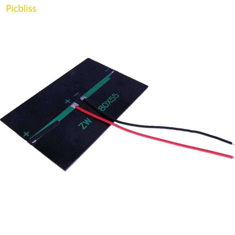 Picbliss Solar Panel 6V Polysilicon Charger Module พร้อมสายยาวสําหรับผู้ที่ชื่นชอบ DIY