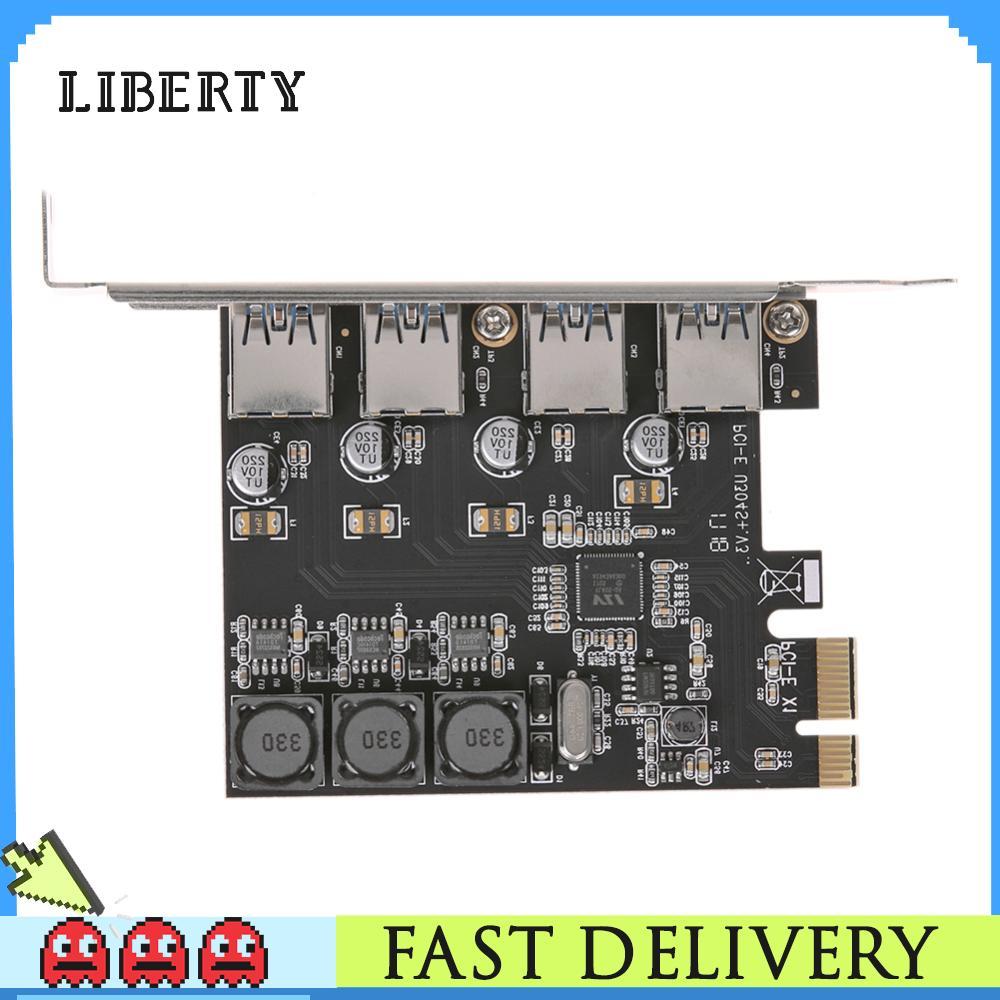 SSU U3V04S + PCIe เป็นการ์ดขยาย USB 4 พอร์ต USB 3.0 PCI Express x1 อะแดปเตอร์สําหรับคอมพิวเตอร์เดสก์