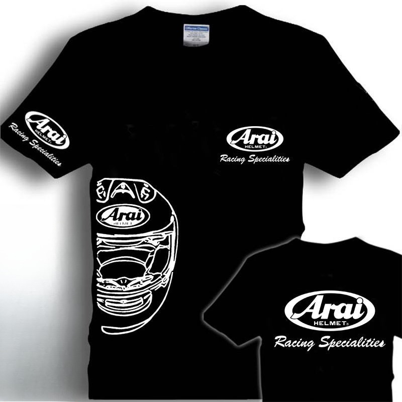 ฤดูร้อนผู้ชายผู้หญิงสไตล์เดียวกัน arai พิมพ์ Breathable รถจักรยานยนต์รถจักรยานยนต์ Racing Off-Road e-Family ชุดแขนสั้น T