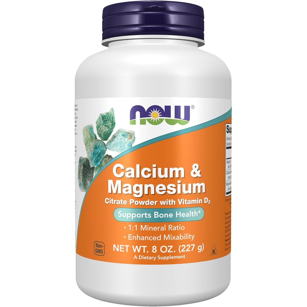 NOWFoodss,Calcium&CitratePowderwithVitaminD3,รองรับสุขภาพ*,8-Ounce