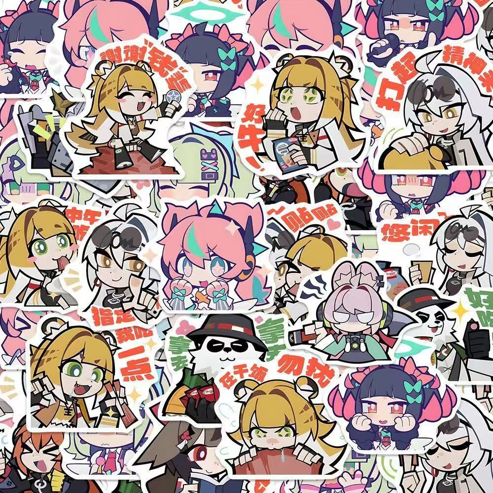 50pcs เกม Zenless Zone Zero Angels of Delusion Sunna Aria Nangong Uha สติกเกอร์กันน้ําสเก็ตบอร์ดกระเป๋าเดินทางโทรศัพท์ Decals ของขวัญ