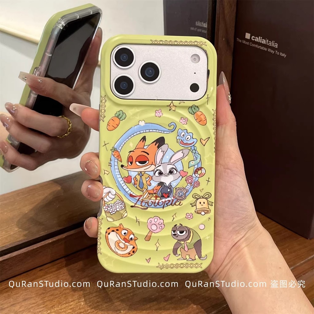 Zootopia Judy & Nick เคสโทรศัพท์แม่เหล็กสําหรับiPhone 17 Pro Max, 16 Pro Max, 15 Pro, 16 Pro, 13, 14 Pro Max – สไตล์คู่ใหม่สําหรับผู้หญิง,เคสฟิล์มกันกระแทก