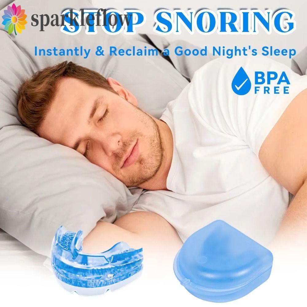 SPARKLEFLOW Anti Snoring Mouth Guard, ปรับสบาย Anti-Snoring Mouthpiece, นํากลับมาใช้ใหม่โปร่งใสพร้อม