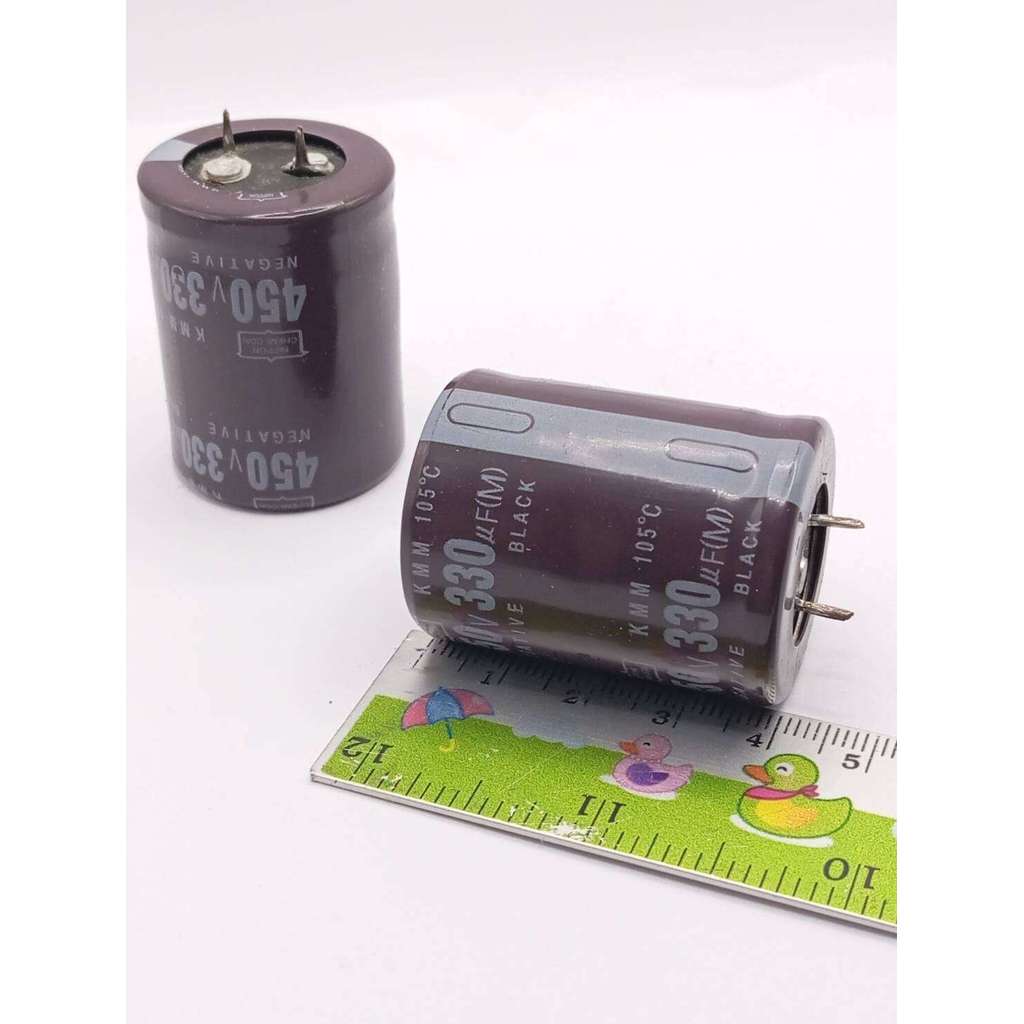 คุ้มมาก 330uf450v 30*40   Capacitor 2ขา ขาเขี้ยว