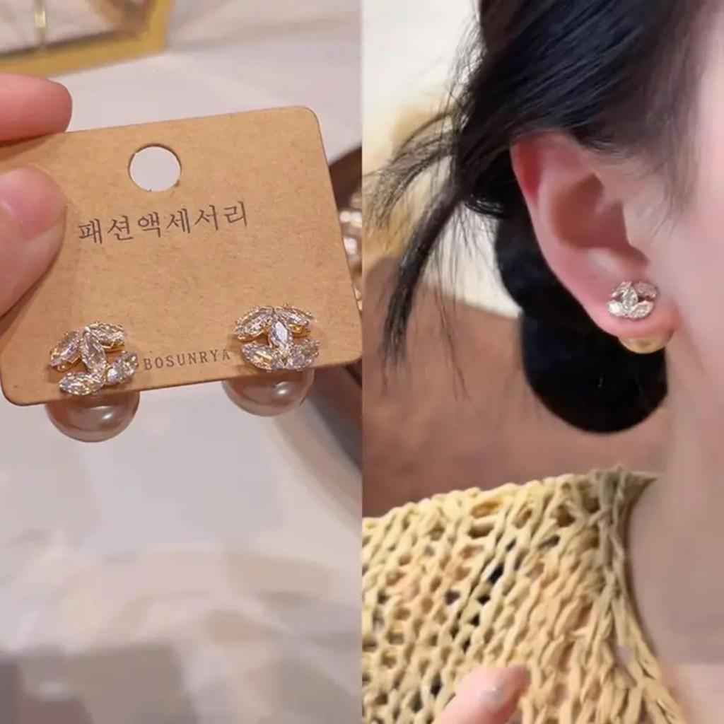 สร้อยคอมุกเพ็ทายประกายแชมเปญ มีสตั๊ดด้านหน้า ออกแบบสำหรับผู้หญิง ให้ความหรูหรา เป็นของขวัญที่สมบูรณ์แบบ