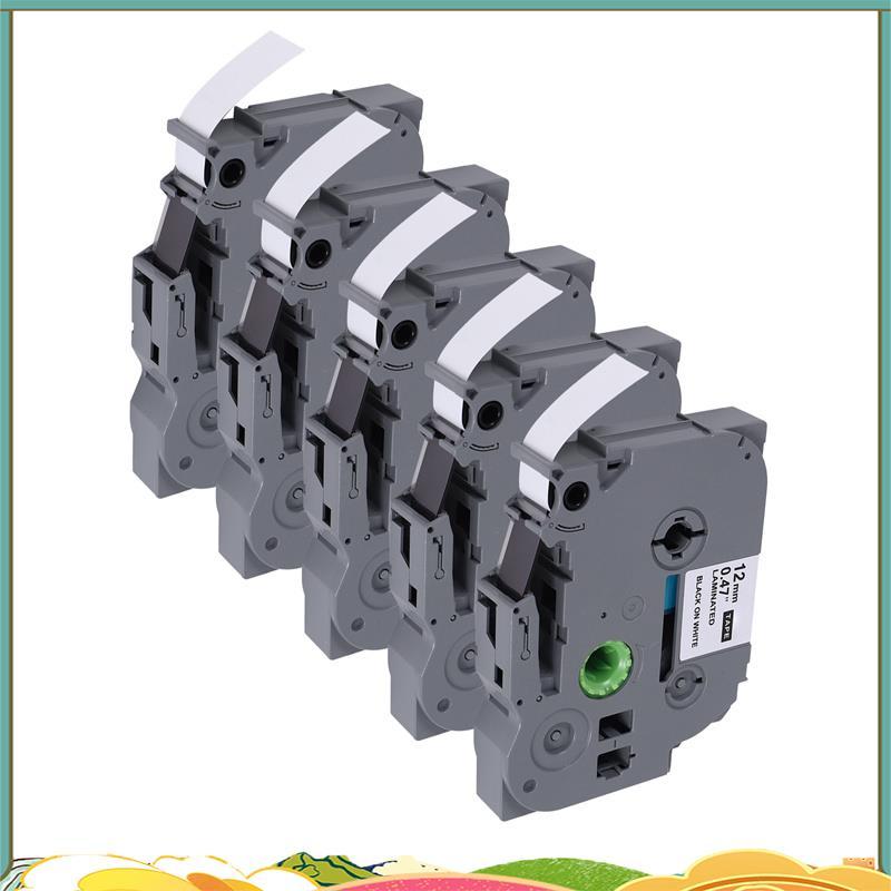 เทปเครื่องทําฉลาก 5 แพ็คสําหรับ TZe-231 -231 เทปเครื่องทําฉลากแบบเคลือบ P-Press สําหรับรุ่น PT D200 