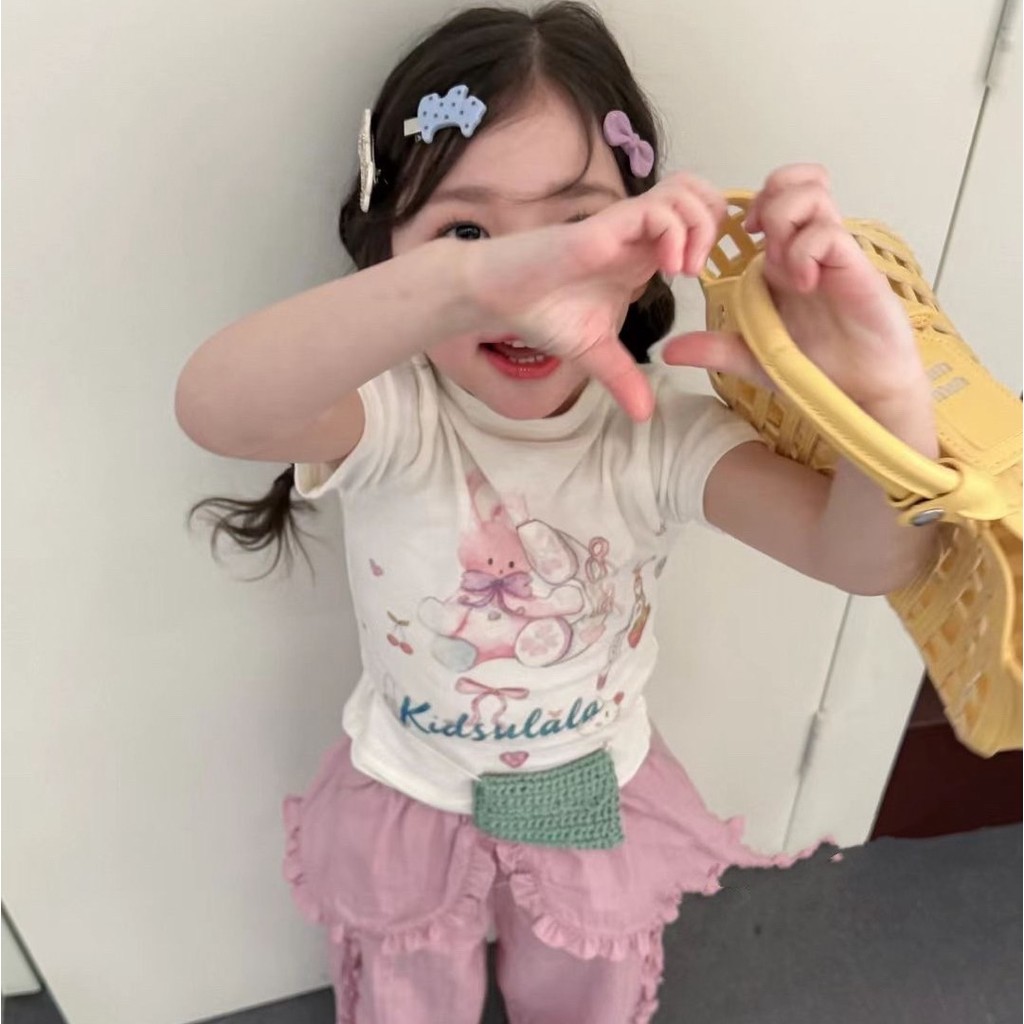 PRETTY BABY เสื้อยืดเด็ก เสื้อคอปีน ลายกระต่าย กางเกงขายาว แต่งระบาย (2133) ราคา ถูกที่สุด ดีลบีเคเค แกลเลอรีภาพที่ 7