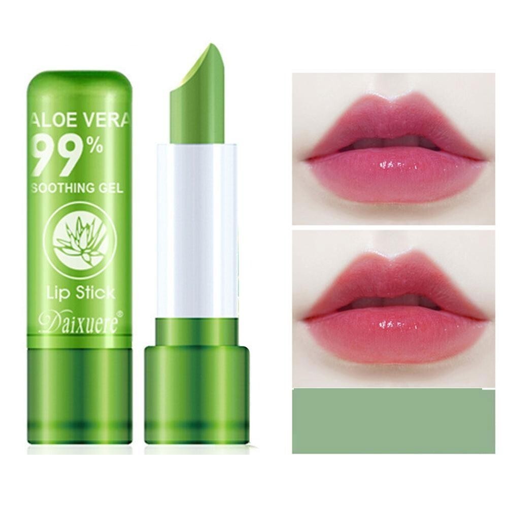 TE สาเหตุ☆Aloe Vera ลิปสติกกันน้ําเปลี่ยนสีลิปสติก K0Y4 Lasting Make-up ยาวสําหรับผู้หญิง 1 ชิ้น K5L