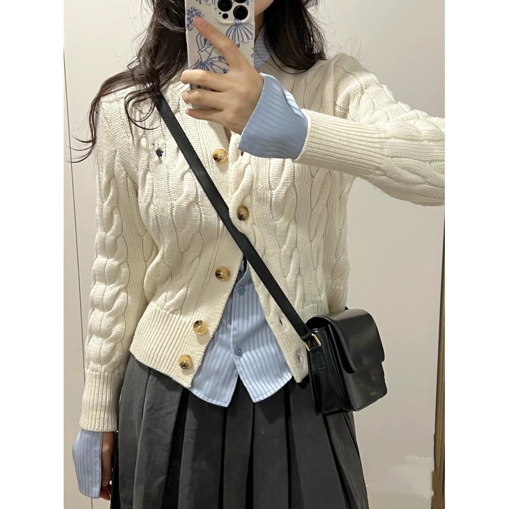 A870 RL Five-color women's knitted floral cardigan sweater
