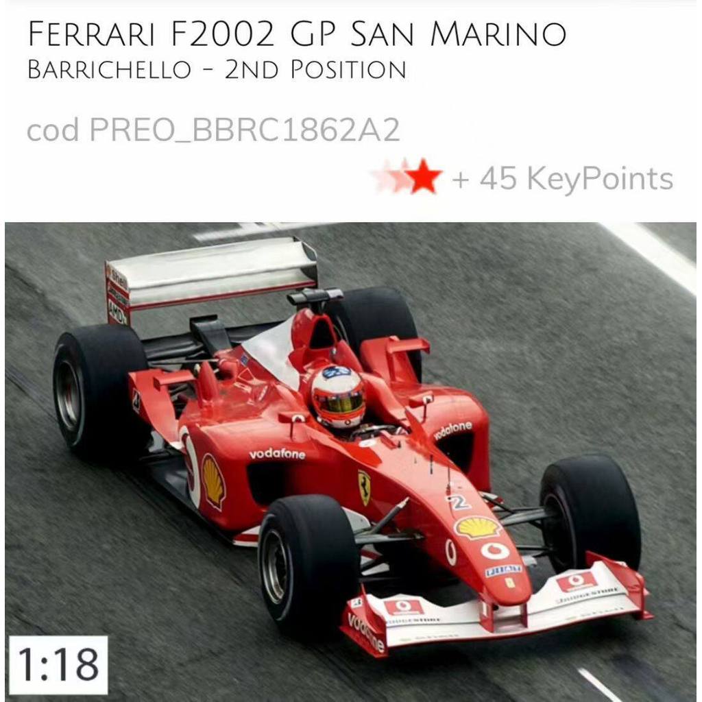 F2002 San Marino Grand Prix~อิตาลี Imora Track~Schumahe-World Championship 1/18 BBRC1862A1 ¥2680 หนั