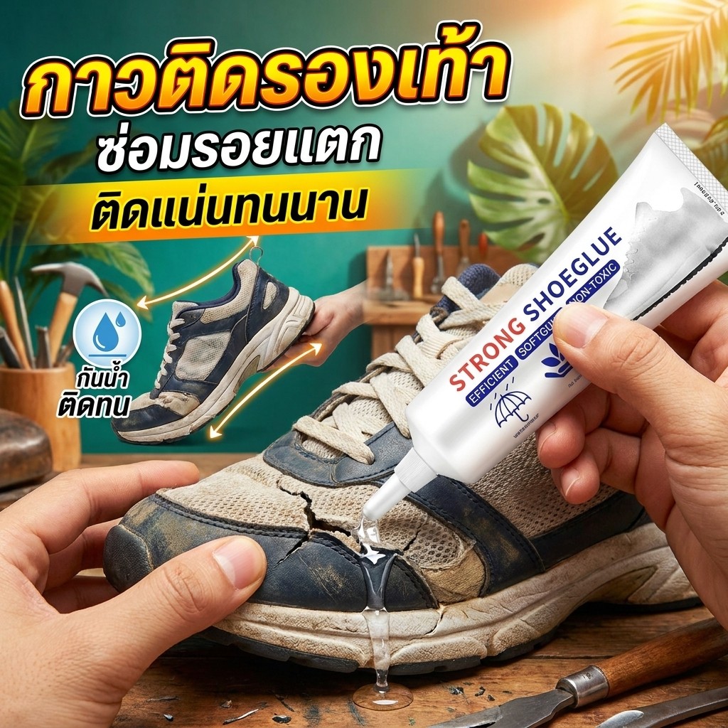 (ซื้อ 1 แถม 1)กาวติดรองเท้า 120ml แบบกันน้ำ กาวซ่อมรองเท้า เหนียวแน่นติดทน ไม่ทำร้ายรองเท้า กาวซ่อมหนัง กาวซ่อมโซฟา