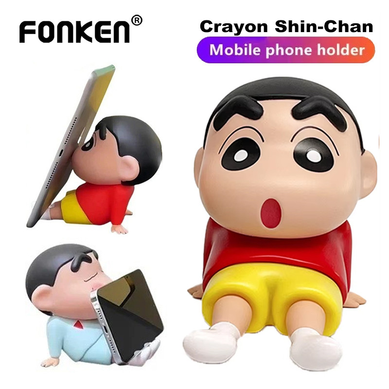 Fonken Crayon Shin-Chan อะนิเมะรูปที่วางโทรศัพท์น่ารักเดสก์ท็อปโทรศัพท์สนับสนุนตกแต่งของขวัญของเล่น