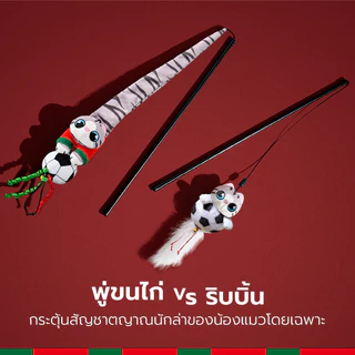 Petstar ไม้ตกแมว ของเล่นแมว ของเล่นสัตว์เลี้ยง Cat Toy มีหลายรูปแบบ สำหรับแมวทุกวัย ลดความเครียด นุ่ม ปลอดภัย