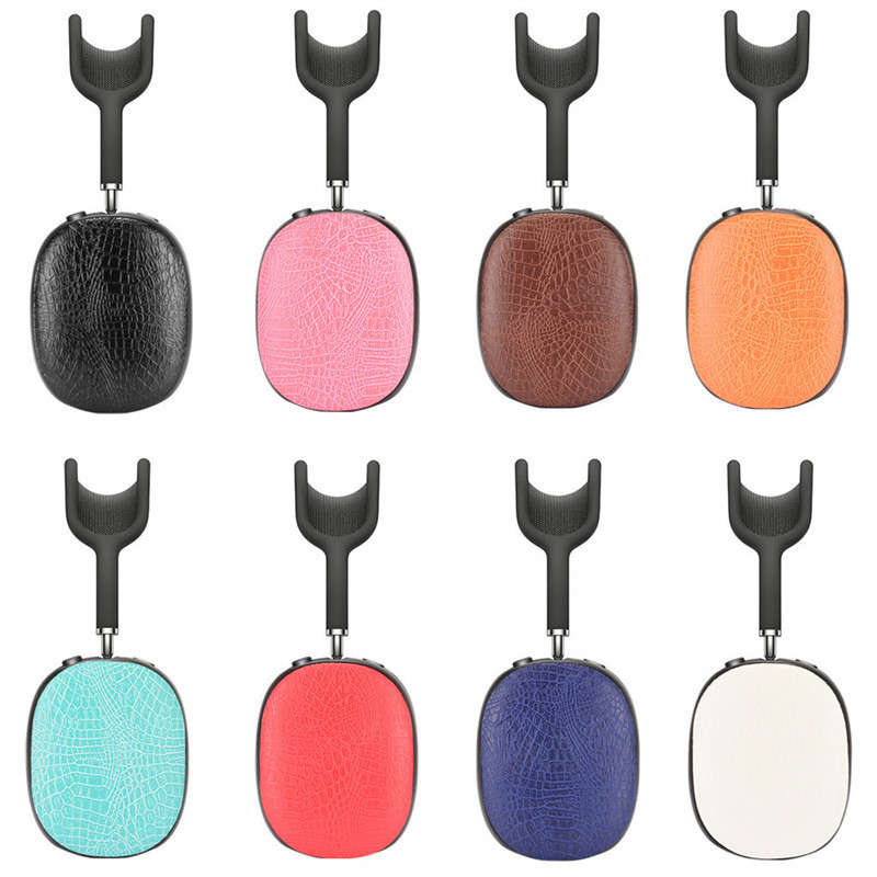 เหมาะสําหรับ Apple AirPods Max หูฟังป้องกันกรณีลายจระเข้หนัง Hard Shell เคสป้องกัน AirPods Max