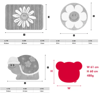 Wiggle Floor Mat / พรมขนนุ่ม วิกเกิ้ล / พรมซับน้ำ มียางกันลื่น