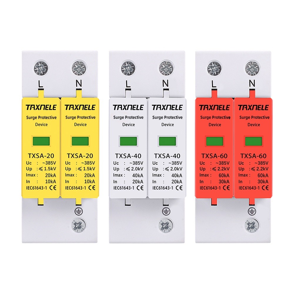 Taxnele AC SPD Din rail 20KA 40KA 60KA 2P 385V House Lightning Surge Protector แรงดันไฟฟ้าต่ํา Arrester ราคา ถูกที่สุด ดีลบีเคเค แกลเลอรีภาพที่ 7