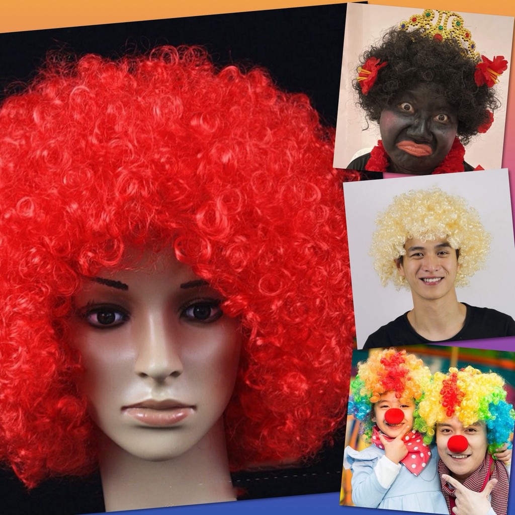 💥 วิกผม Afro วิกฟู วิกผมหยิก รุ่นฟูพิเศษ แอโฟร แฟนซี แฮร์พีช ตัวตลก แอฟโฟร่ ผมปลอม หัวฟู เกรดพรีเมี่ยม 💥