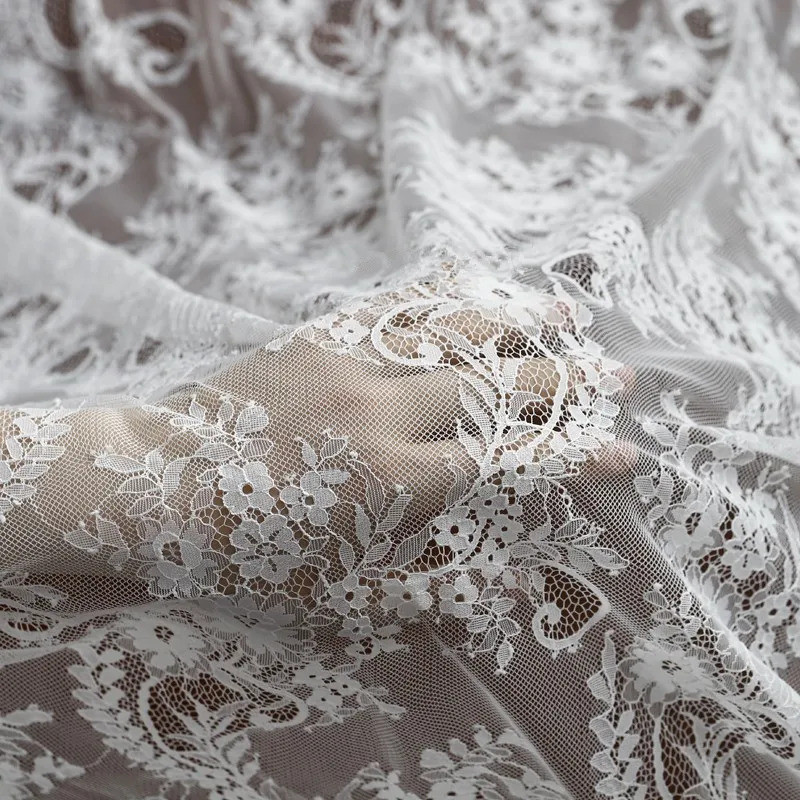 1.5m wide lace fabric wedding dress skirt clothes fabric skirt lace accessories black and white soft