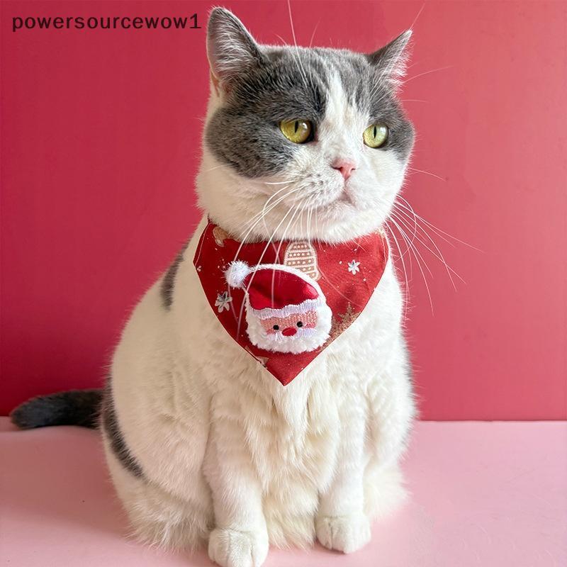 WOW 23-40 ซม.Santa Snowman ต้นคริสต์มาสสัตว์เลี้ยงปรับสามเหลี่ยมคอสวมใส่สําหรับสัตว์เลี้ยงสุนัขขนาดเ