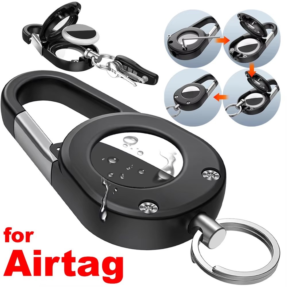 เคส Ankndo สําหรับ AirTag พร้อมพวงกุญแจ Carabiner - 3-Proof (น้ํา/ฝุ่น/ช็อก) ฝาครอบตัวติดตามป้องกันที่ทนทาน