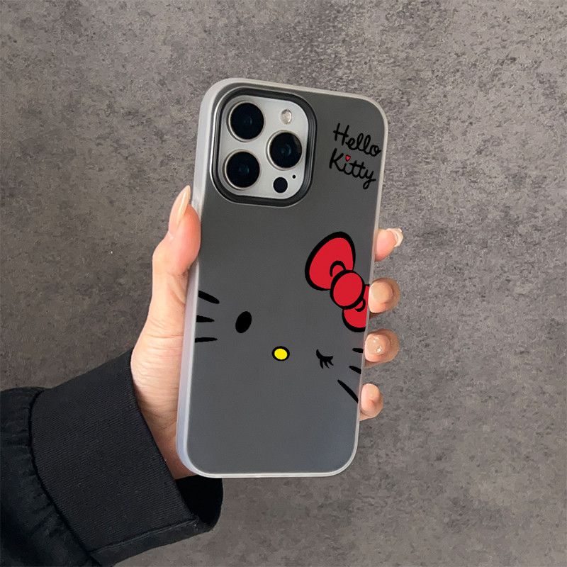สต๊อกไทย สีเด่นเคสด้านครอบสองชั้นสีสัน For IPhone13 11 12 14 7 8 PLUS 15 16 17 Pro X XS XR XSMAX kitty ลวดลายน่ารัก ราคา ถูกที่สุด ดีลบีเคเค แกลเลอรีภาพที่ 7