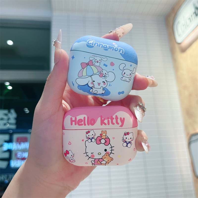 เคส Cinnamoroll & Kitty สําหรับ AirPods4/4ANC/1/2/3/Pro/Pro2/Pro3 เคสซิลิโคนอ่อนนุ่ม