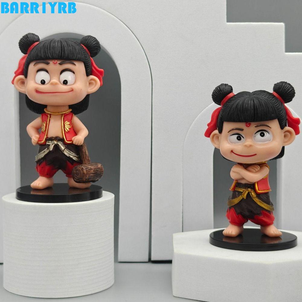 BARR1YRB NeZha2 Action Figure, Q Versie รูปปั้น NeZha2 ของเล่น,เดสก์ท็อปตกแต่งอะนิเมะตกแต่งโต๊ะ PVC 