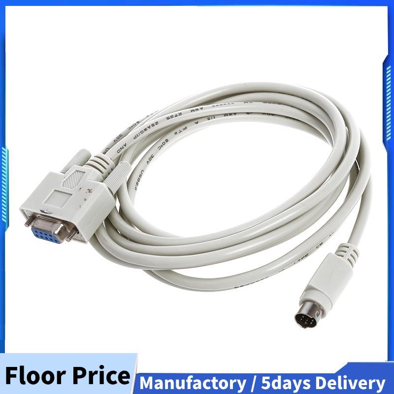 DB9P ถึง 8P Mini Din RS232 ดาวน์โหลดสายสีขาว 8.2 Ft สําหรับ PLC -EH